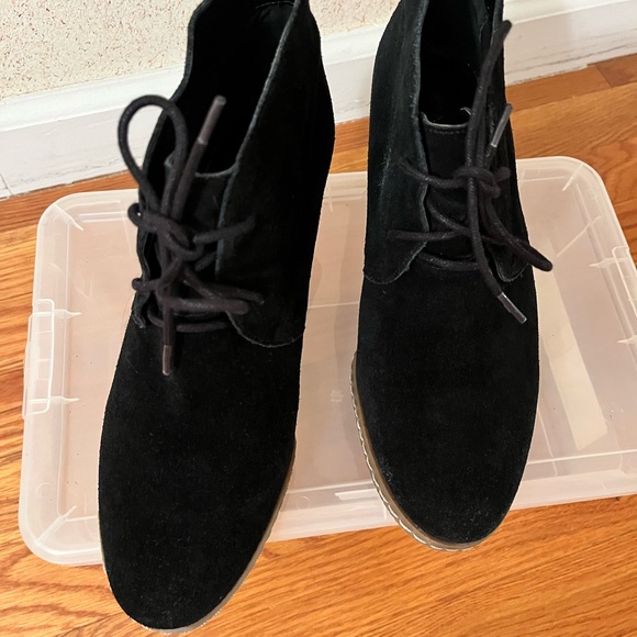 Franco Sarto Black Suede Ankle Boots - Picture 4 of 16